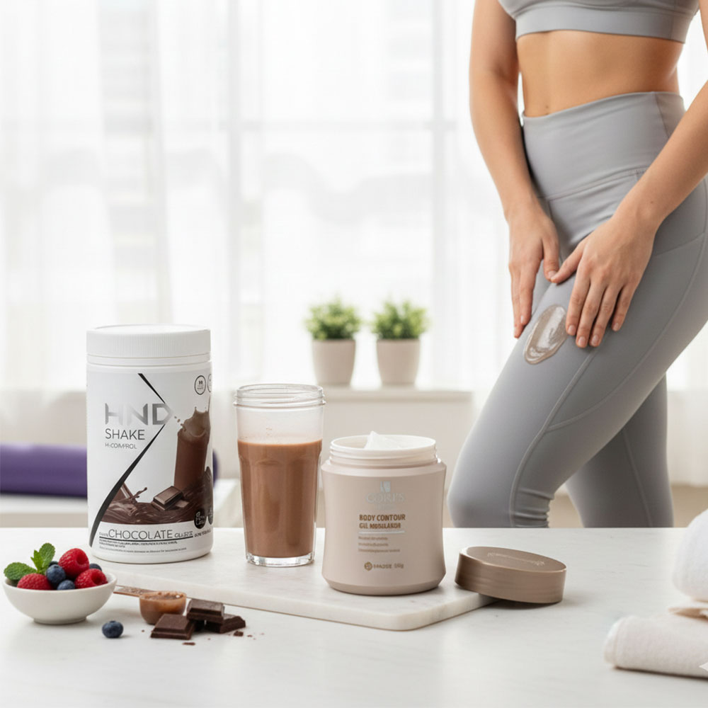 Kit promocional Batido Nutricional Shake + Gel Modelador Corps Lignea.