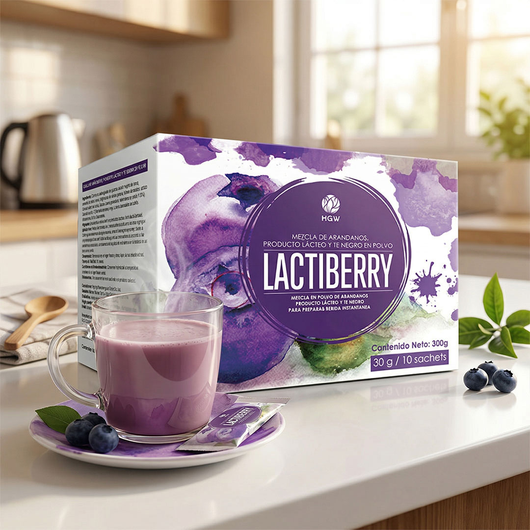 Lactiberry: Té de Arándanos con Leche (Mezcla Instantánea) - Imagen 2