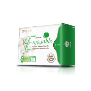 Pack de toallas sanitarias SMILIFE Day Use color verde con flores de algodón